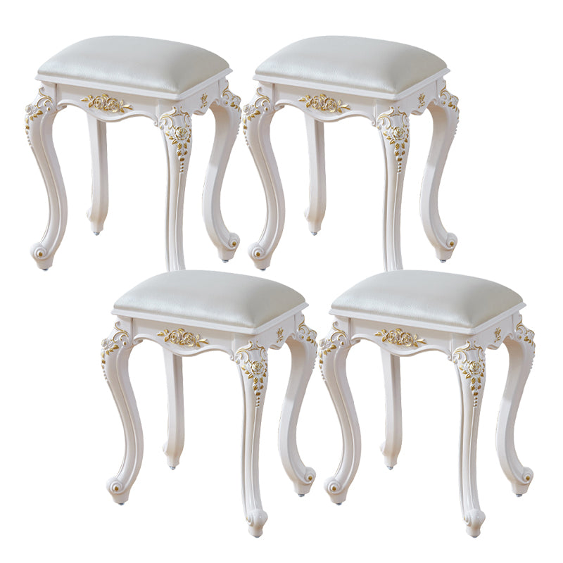 Vintage PU Leather Ottoman Plain Rectangle Stain Resistant Pouf Chair