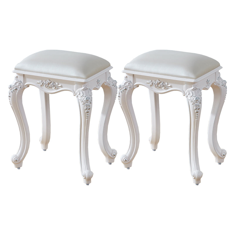 Vintage PU Leather Ottoman Plain Rectangle Stain Resistant Pouf Chair