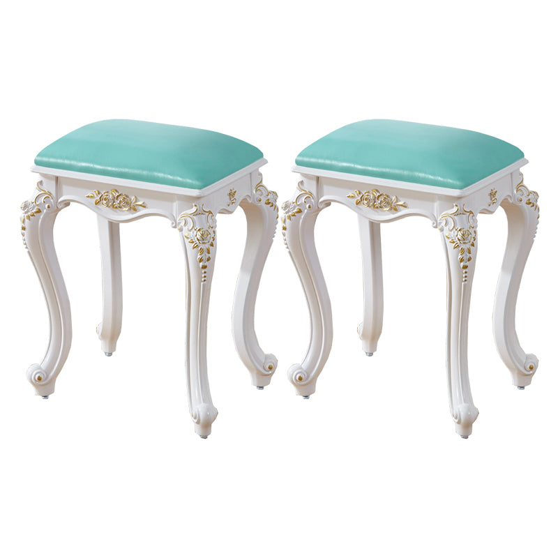 Vintage PU Leather Ottoman Plain Rectangle Stain Resistant Pouf Chair