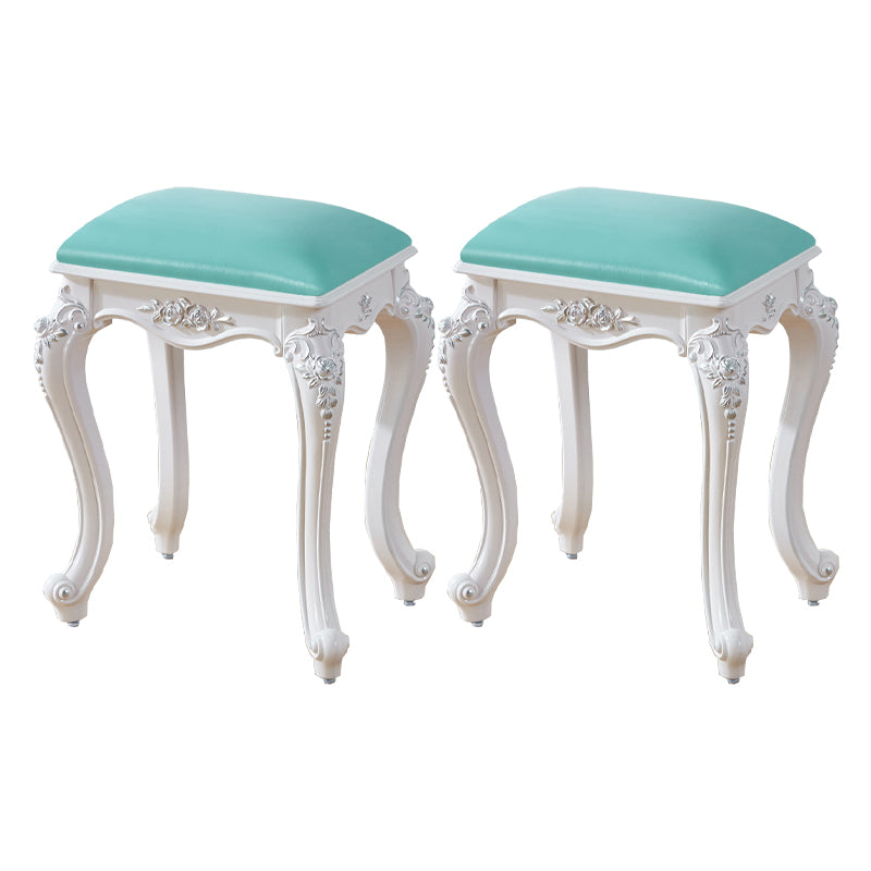 Vintage PU Leather Ottoman Plain Rectangle Stain Resistant Pouf Chair