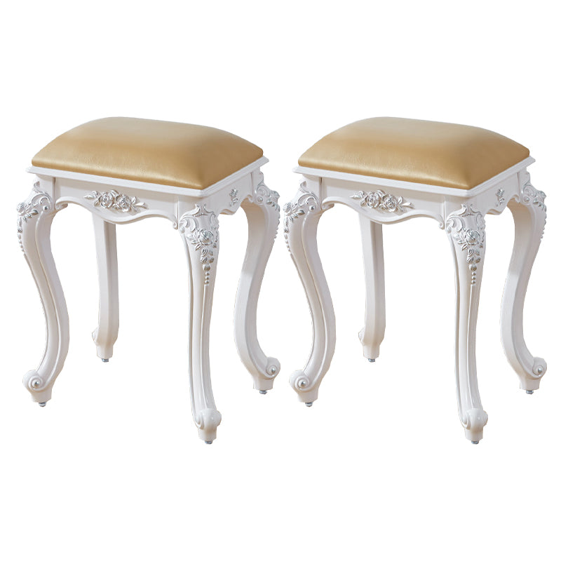 Vintage PU Leather Ottoman Plain Rectangle Stain Resistant Pouf Chair