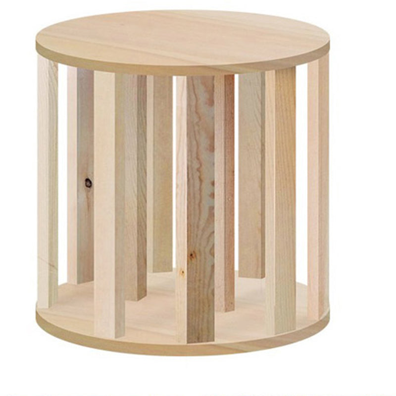 Modern Round Ottoman Pouf Genuine Leather Solid Water Resistant Ottoman for Children