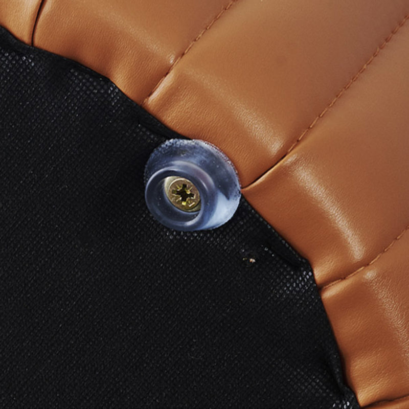 Modern Round Ottoman Pouf Genuine Leather Solid Water Resistant Ottoman for Children