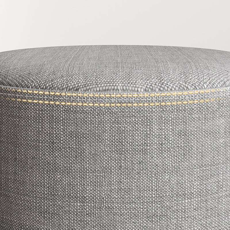 Contemporary Footstool Ottoman Fabric Upholstered Solid Color Round Ottoman