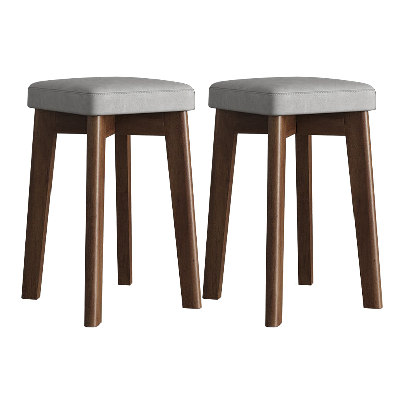 Cube Ottoman Mid-Century Modern Square Pure Color Faux Leather Stain Resistant Ottoman