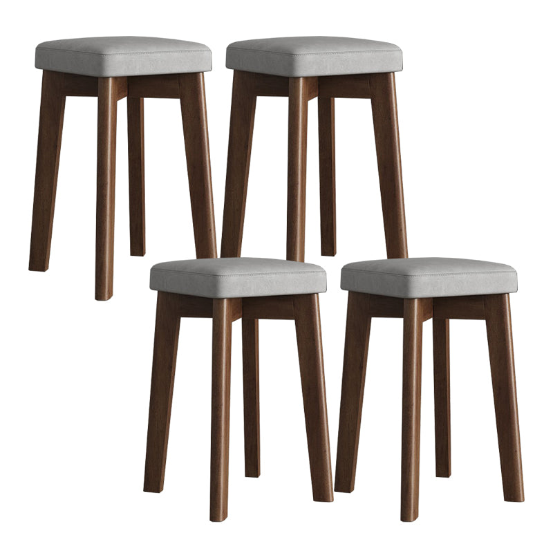 Cube Ottoman Mid-Century Modern Square Pure Color Faux Leather Stain Resistant Ottoman