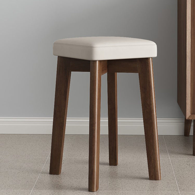 Cube Ottoman Mid-Century Modern Square Pure Color Faux Leather Stain Resistant Ottoman