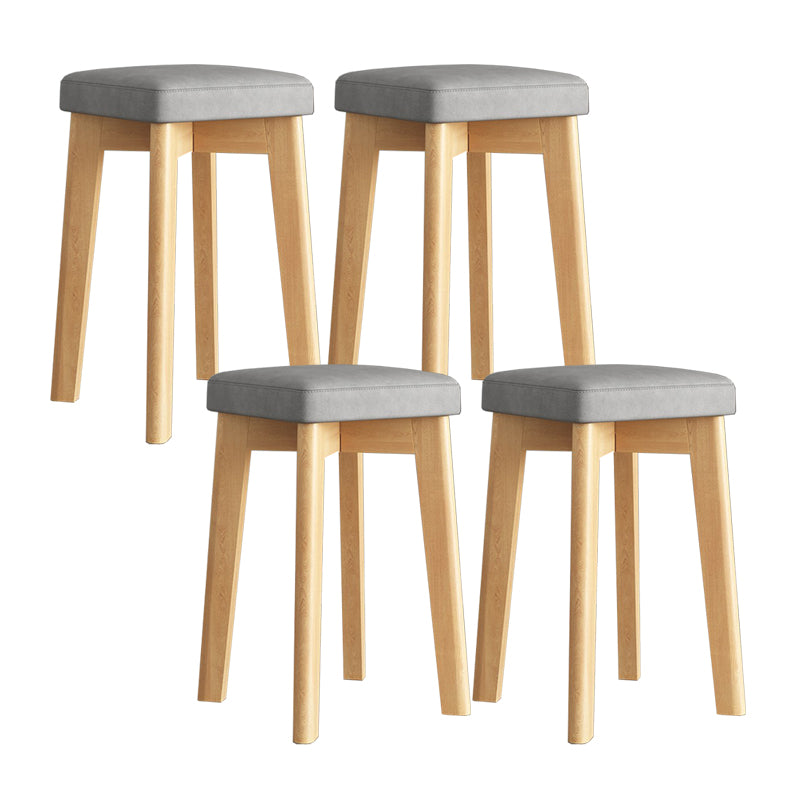 Cube Ottoman Mid-Century Modern Square Pure Color Faux Leather Stain Resistant Ottoman