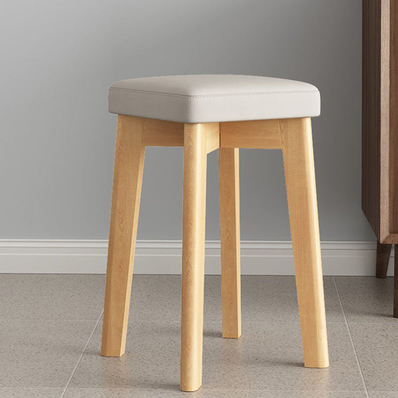 Cube Ottoman Mid-Century Modern Square Pure Color Faux Leather Stain Resistant Ottoman