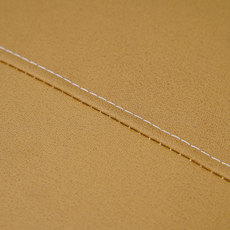 Contemporary Pouf Ottoman Fabric Upholstered Patchwork Solid Wood Frame Square Ottoman