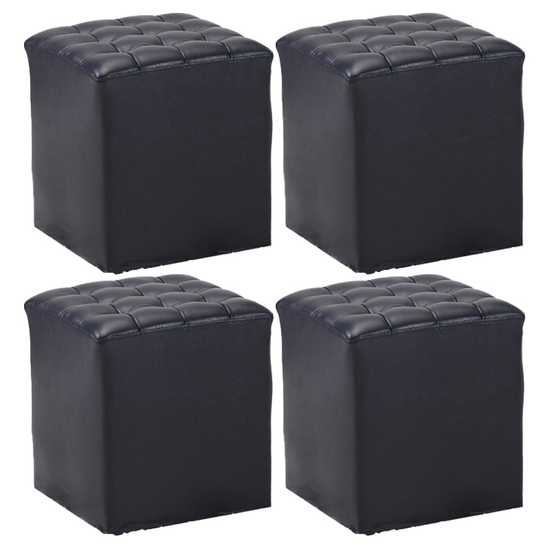 Genuine Leather Ottoman Tufted Square Whole Colored Water Resistant Cube Ottoman