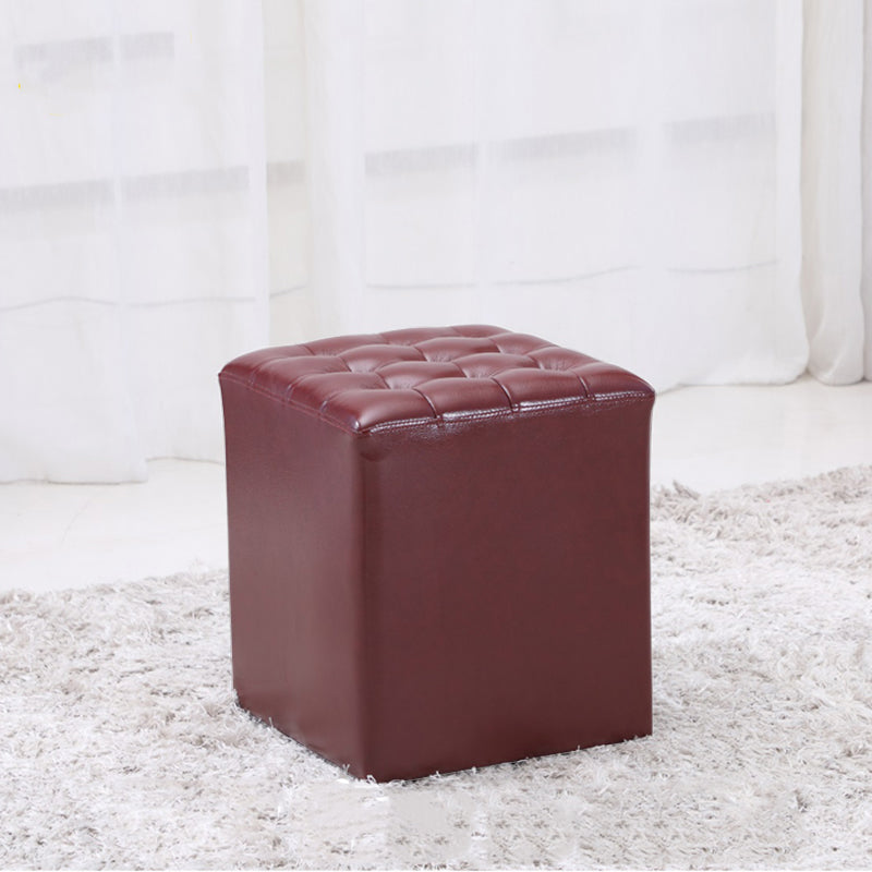 Genuine Leather Ottoman Tufted Square Whole Colored Water Resistant Cube Ottoman