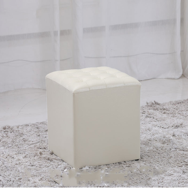 Genuine Leather Ottoman Tufted Square Whole Colored Water Resistant Cube Ottoman
