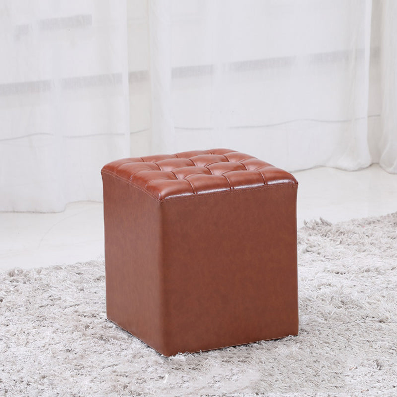 Genuine Leather Ottoman Tufted Square Whole Colored Water Resistant Cube Ottoman