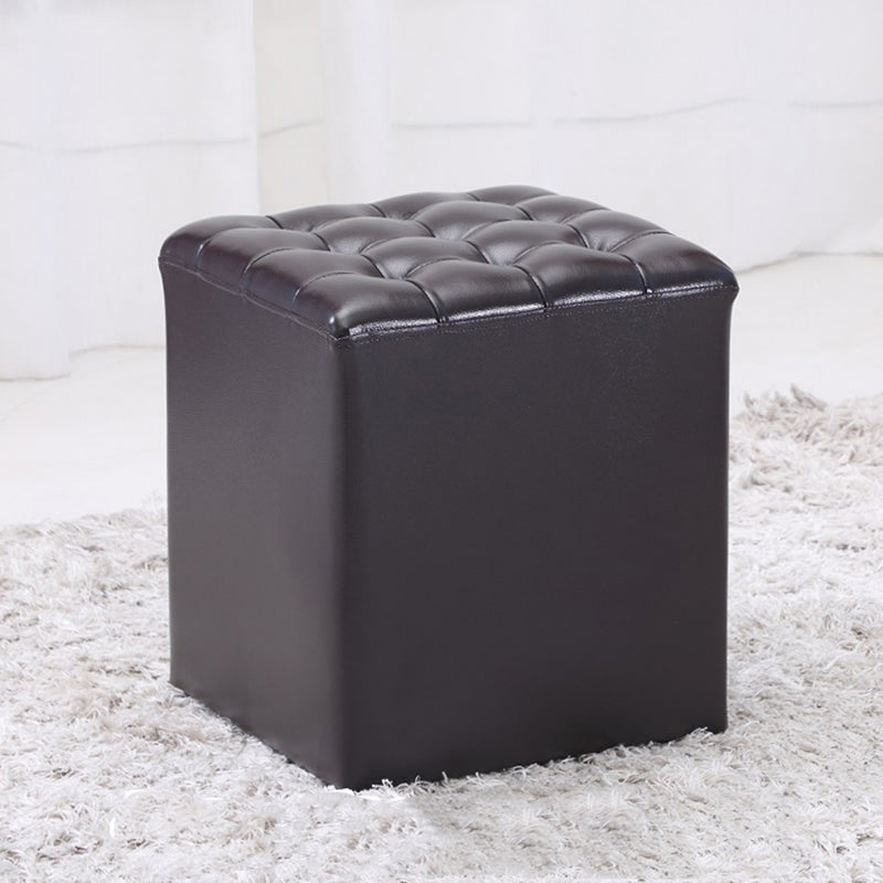 Genuine Leather Ottoman Tufted Square Whole Colored Water Resistant Cube Ottoman