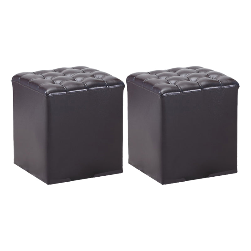 Genuine Leather Ottoman Tufted Square Whole Colored Water Resistant Cube Ottoman