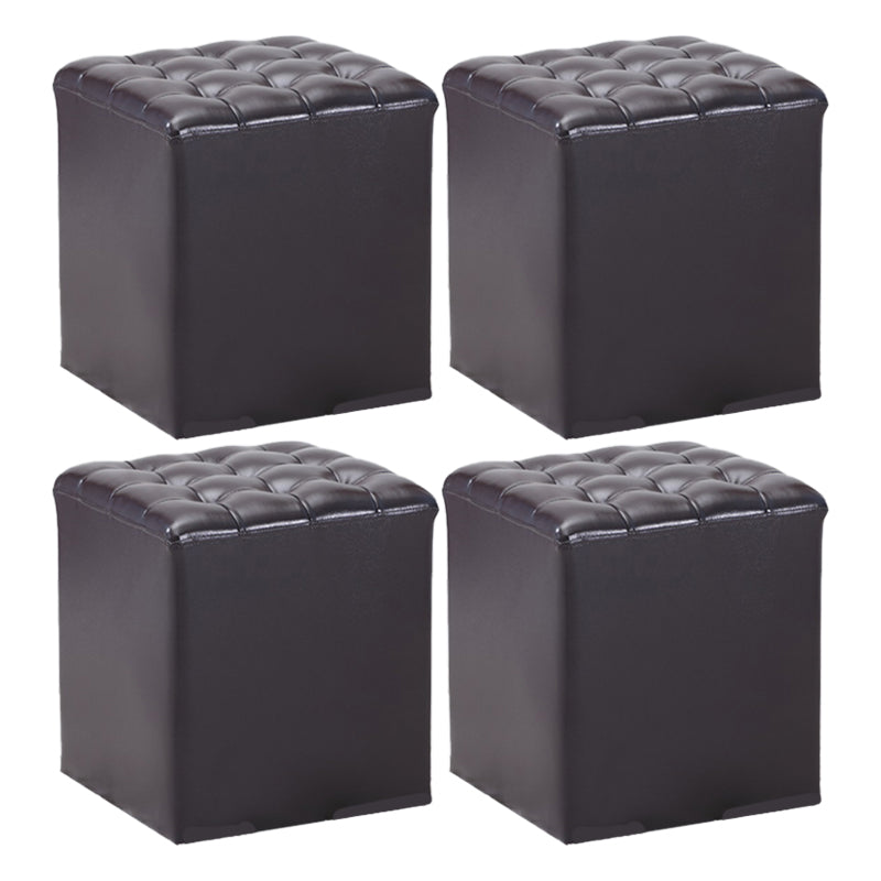 Genuine Leather Ottoman Tufted Square Whole Colored Water Resistant Cube Ottoman