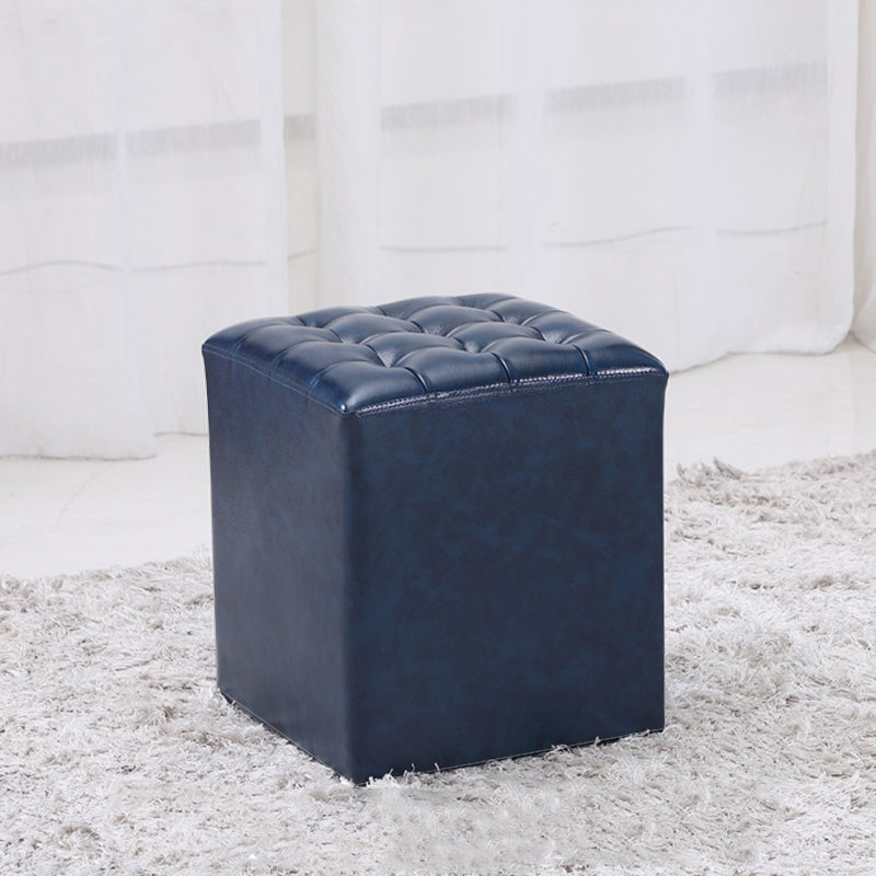 Genuine Leather Ottoman Tufted Square Whole Colored Water Resistant Cube Ottoman