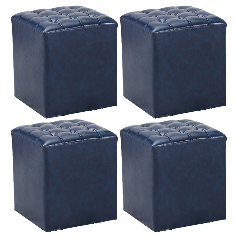 Genuine Leather Ottoman Tufted Square Whole Colored Water Resistant Cube Ottoman