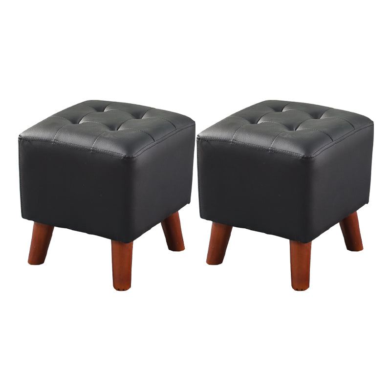 Dark Brown Leather Standard Square Stain Resistant Indoor Standard