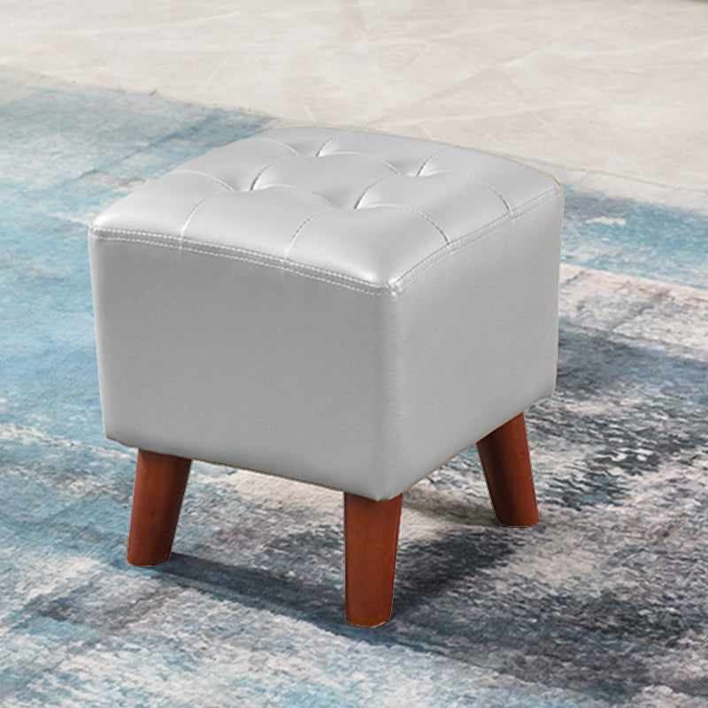 Dark Brown Leather Standard Square Stain Resistant Indoor Standard