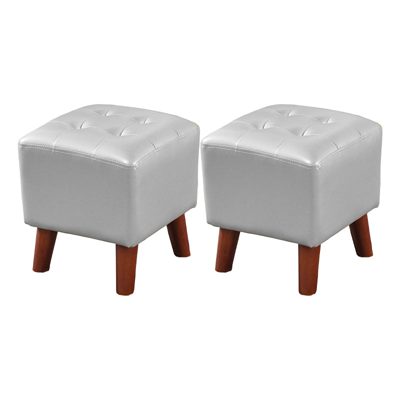 Dark Brown Leather Standard Square Stain Resistant Indoor Standard