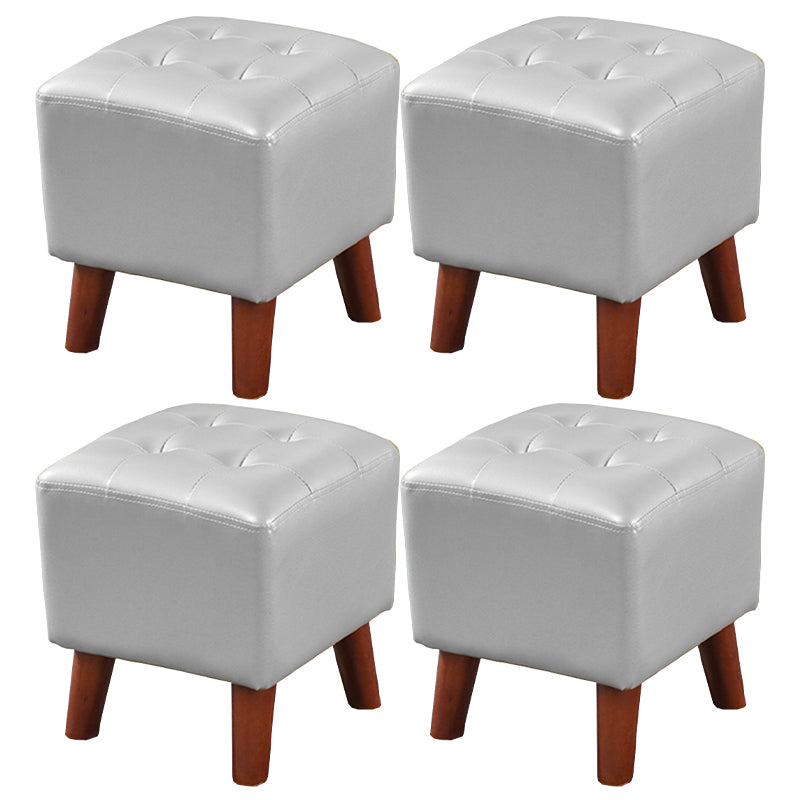 Dark Brown Leather Standard Square Stain Resistant Indoor Standard