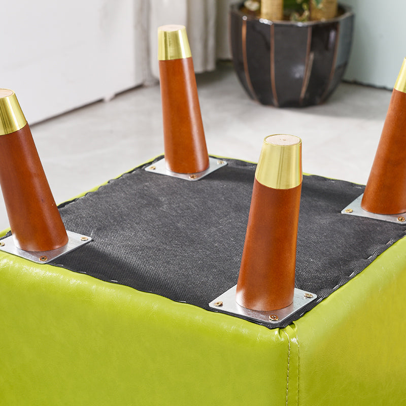 Dark Brown Leather Standard Square Stain Resistant Indoor Standard