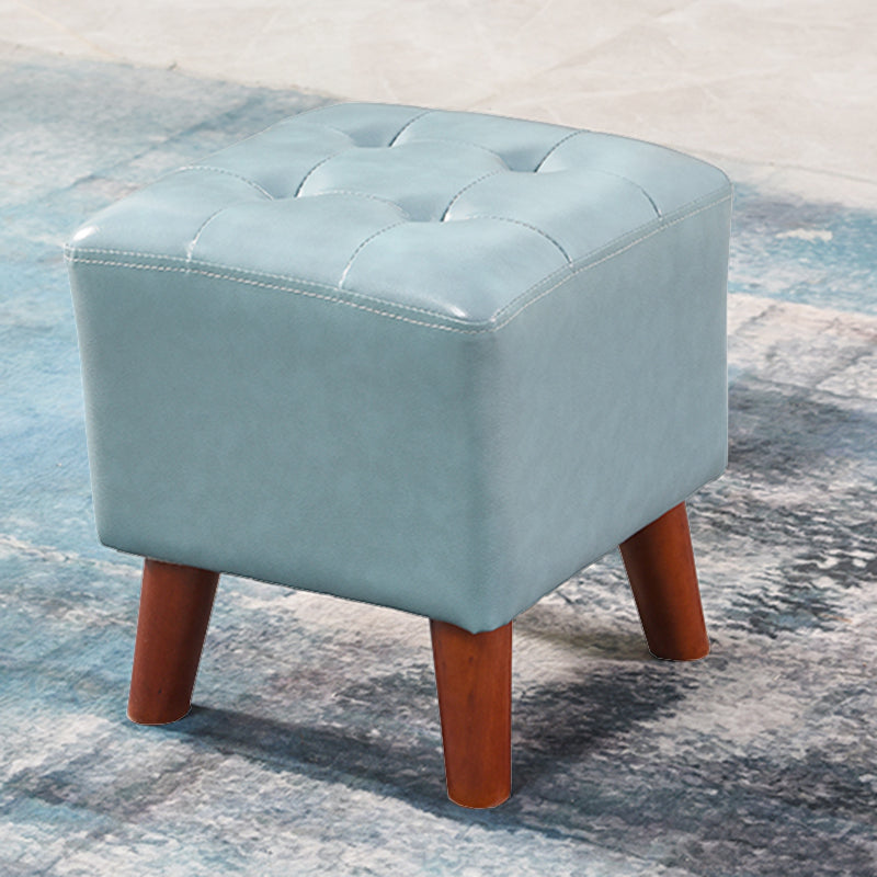 Dark Brown Leather Standard Square Stain Resistant Indoor Standard