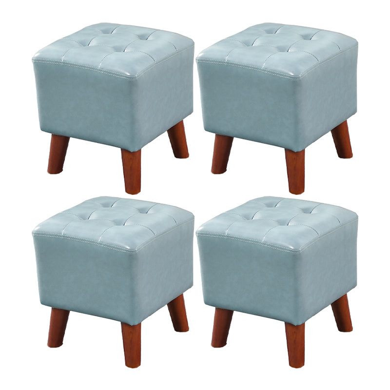 Dark Brown Leather Standard Square Stain Resistant Indoor Standard