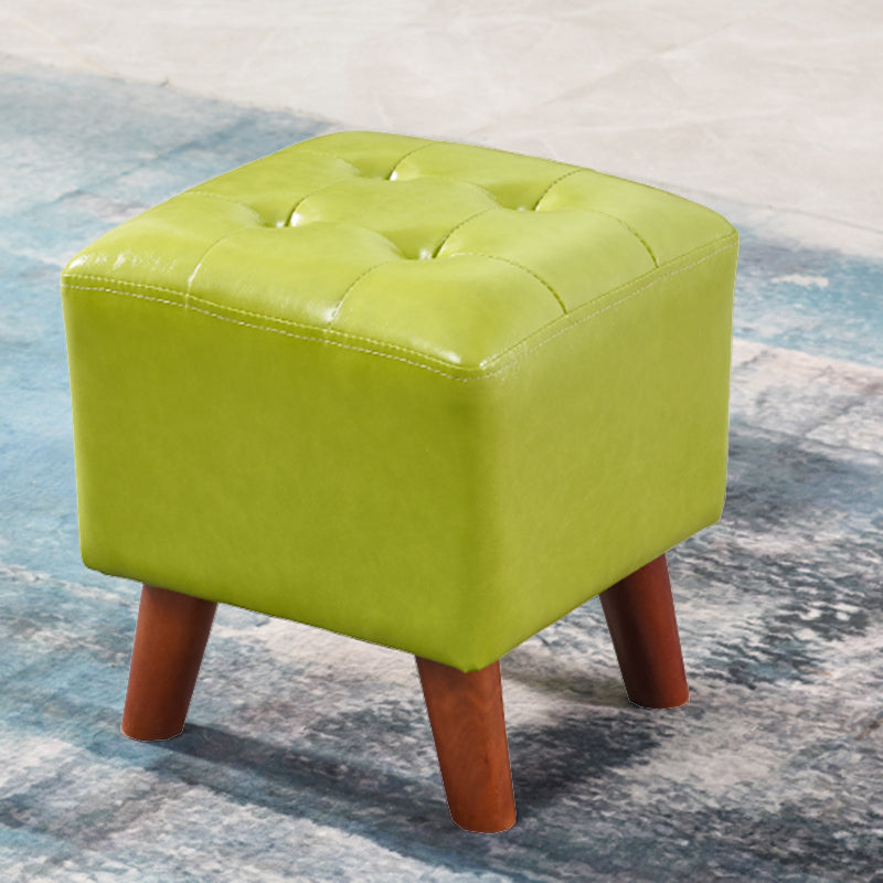 Dark Brown Leather Standard Square Stain Resistant Indoor Standard