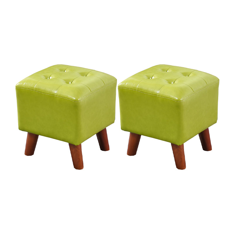 Dark Brown Leather Standard Square Stain Resistant Indoor Standard