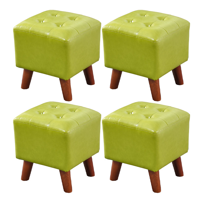 Dark Brown Leather Standard Square Stain Resistant Indoor Standard