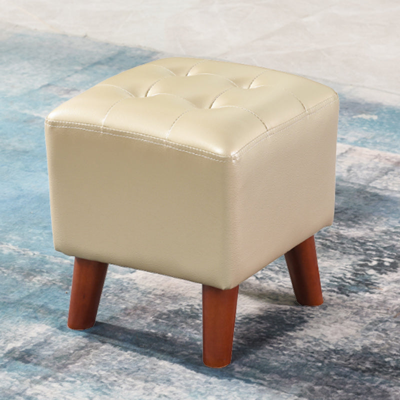 Dark Brown Leather Standard Square Stain Resistant Indoor Standard