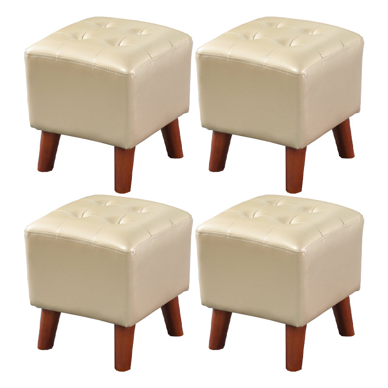 Dark Brown Leather Standard Square Stain Resistant Indoor Standard