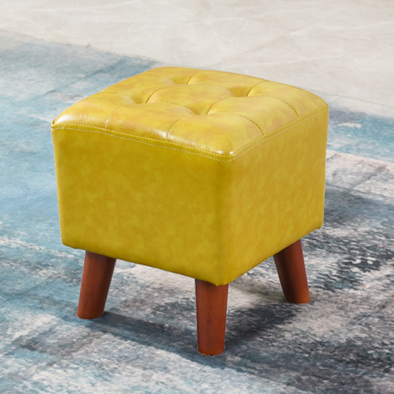 Dark Brown Leather Standard Square Stain Resistant Indoor Standard