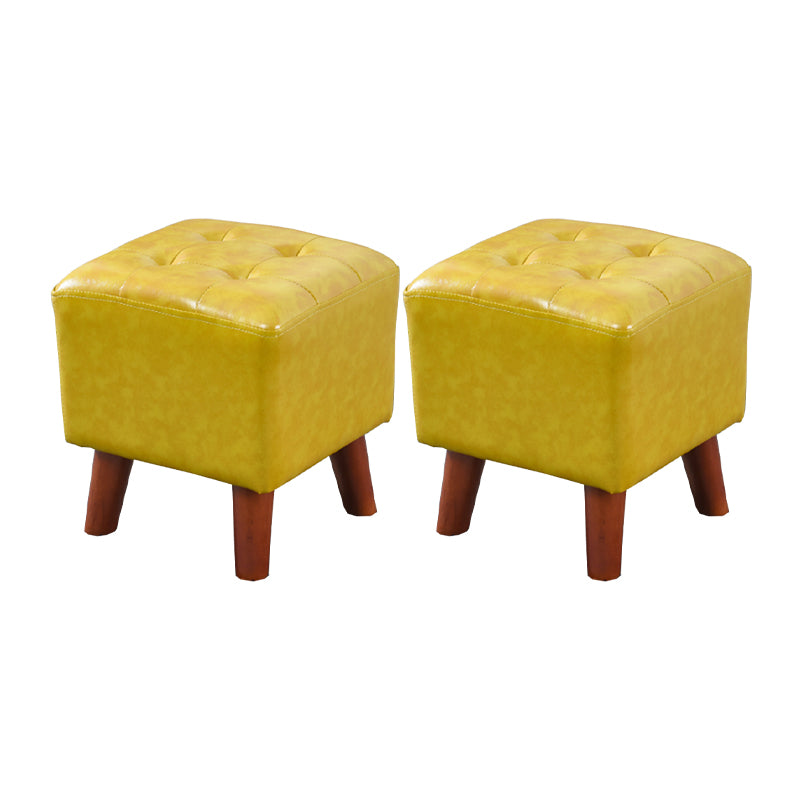 Dark Brown Leather Standard Square Stain Resistant Indoor Standard