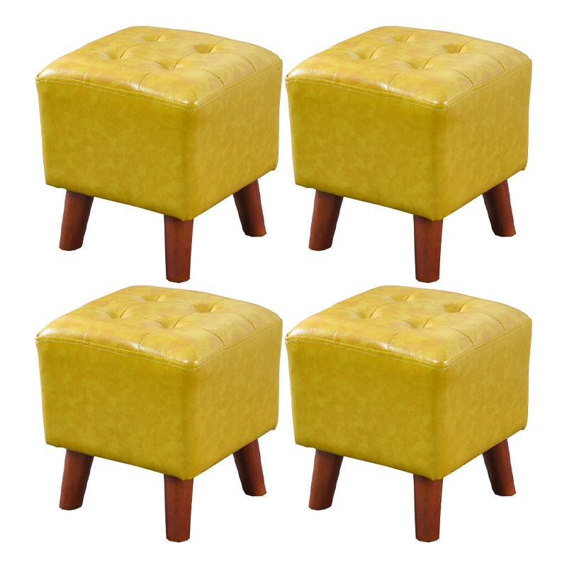 Dark Brown Leather Standard Square Stain Resistant Indoor Standard