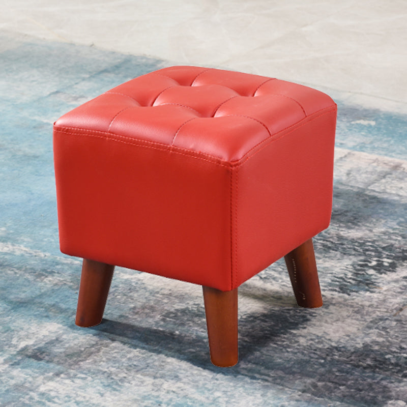 Dark Brown Leather Standard Square Stain Resistant Indoor Standard