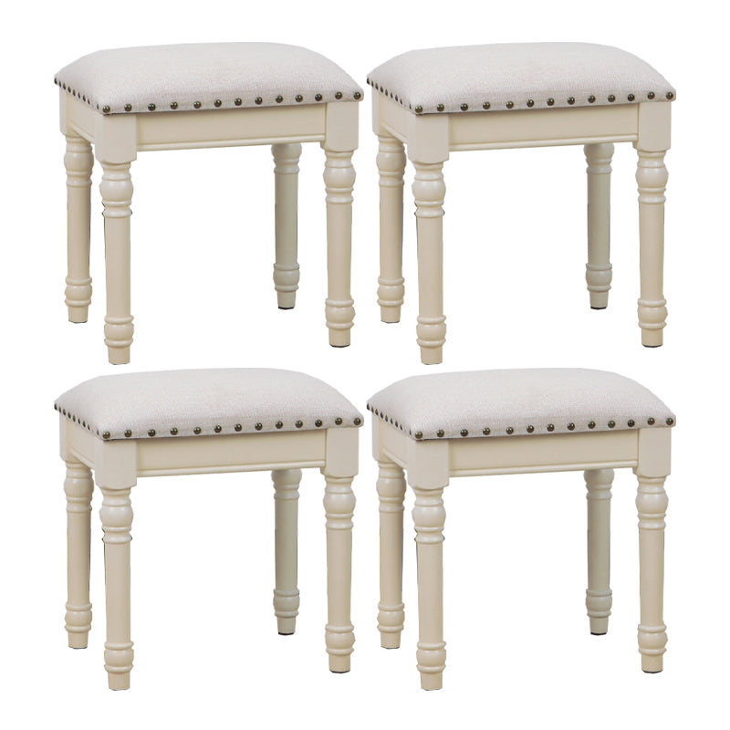 French Country Ottoman Rectangle Standard with Nailhead Trim Faux Leather Solid Ottoman