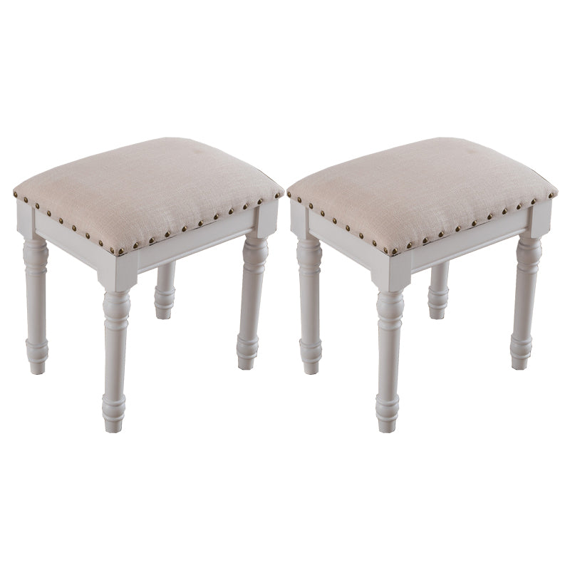 French Country Ottoman Rectangle Standard with Nailhead Trim Faux Leather Solid Ottoman