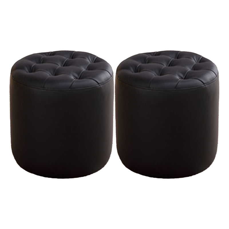 Modern Dark Brown Cube Solid Color Square Leather for Living Room