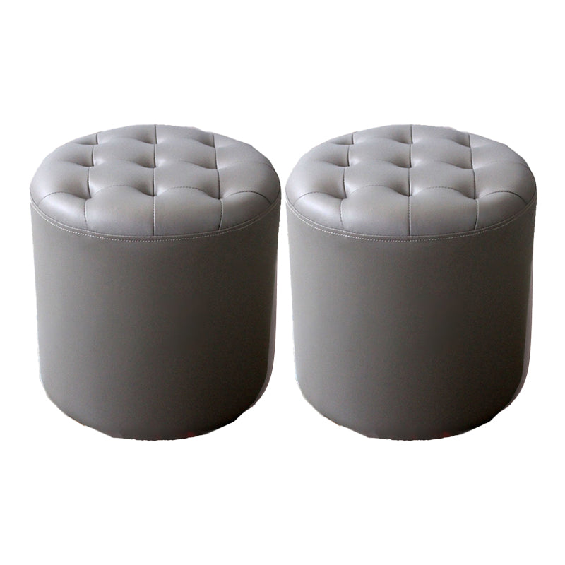 Modern Dark Brown Cube Solid Color Square Leather for Living Room