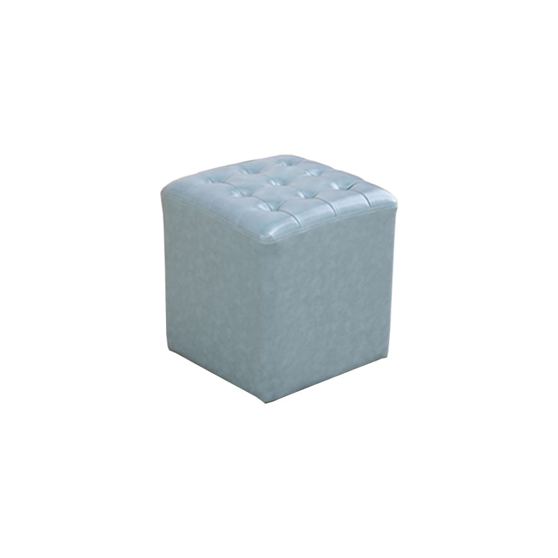 Modern Dark Brown Cube Solid Color Square Leather for Living Room