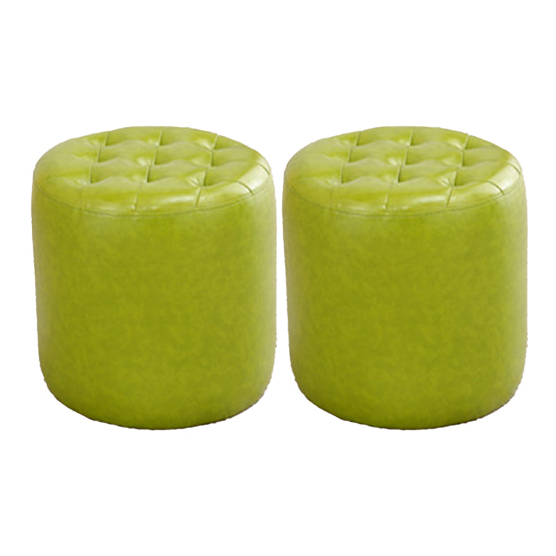 Modern Dark Brown Cube Solid Color Square Leather for Living Room