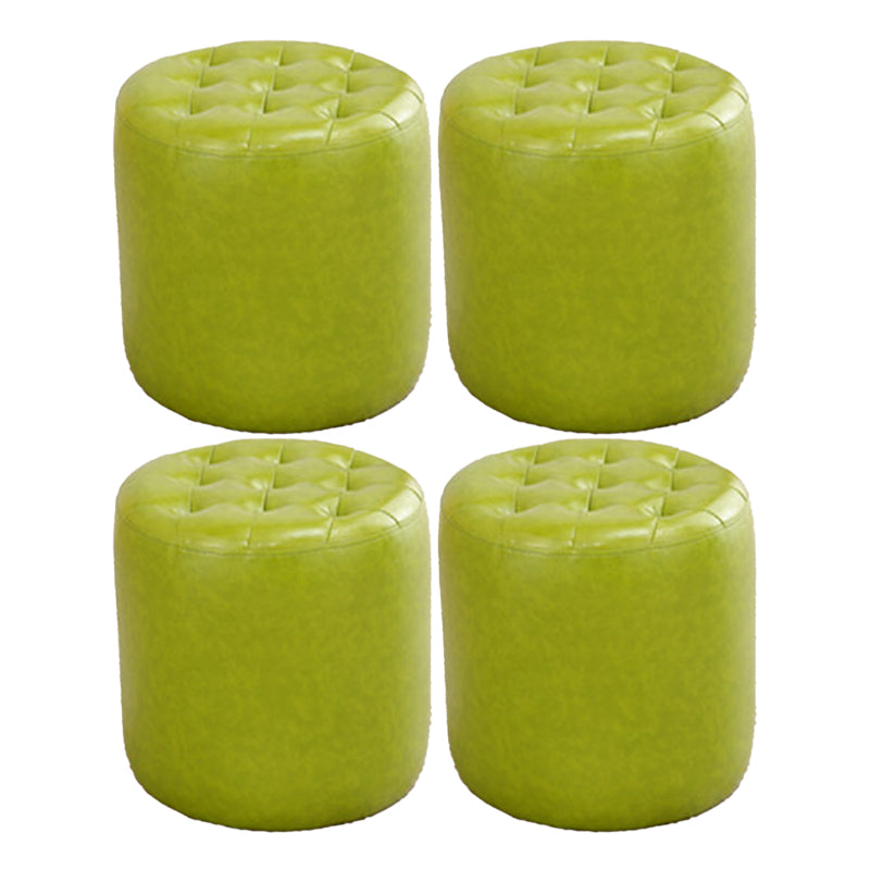 Modern Dark Brown Cube Solid Color Square Leather for Living Room