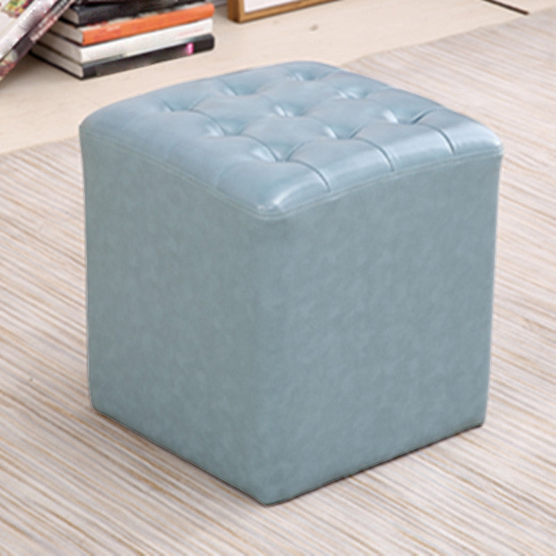 Modern Dark Brown Cube Solid Color Square Leather for Living Room