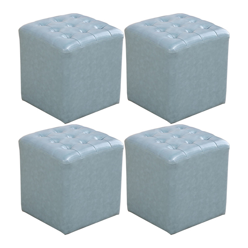 Modern Dark Brown Cube Solid Color Square Leather for Living Room