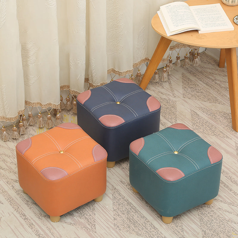 Orange Modern Standard Square Color Piece Leather Standard for Drawing Room