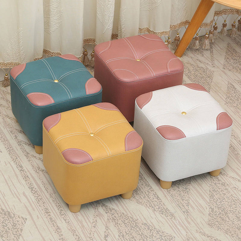 Orange Modern Standard Square Color Piece Leather Standard for Drawing Room